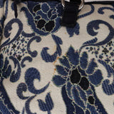 Prada Blue Lurex East West Baroque Handle Bag