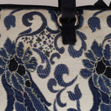 Prada Blue Lurex East West Baroque Handle Bag