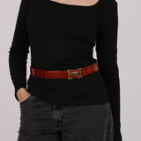 Hermès Miel Alligator Mississippiensis and Gold Swift Reversible Constance Belt GHW