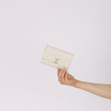 Limited Edition Louis Vuitton Ivory Taurillon Capucines Capushell Mother of Pearl Compact Trifold Wallet