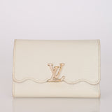 Limited Edition Louis Vuitton Ivory Taurillon Capucines Capushell Mother of Pearl Compact Trifold Wallet