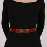 Hermès Miel Alligator Mississippiensis and Gold Swift Reversible Constance Belt GHW