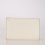 Limited Edition Louis Vuitton Ivory Taurillon Capucines Capushell Mother of Pearl Compact Trifold Wallet