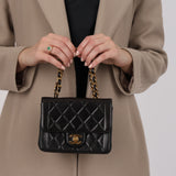 Rare Chanel Lambskin Chain Handle Mini Diana Flap Bag 24K GP