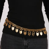 Chanel 1980s-1990s Padlock Charm Chain Belt 24K GP