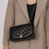 Chanel 1993 Lambskin Medium Diana Flap Bag 24K GP