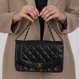 Chanel 1993 Lambskin Medium Diana Flap Bag 24K GP
