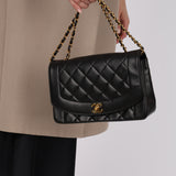 Chanel 1993 Lambskin Medium Diana Flap Bag 24K GP