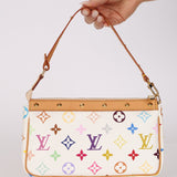 Limited Edition Louis Vuitton x Takashi Murakami Blanc Multicolor Pochette