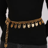 Chanel 1980s-1990s Padlock Charm Chain Belt 24K GP