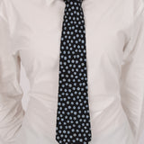 Chanel Navy Camellia Silk Tie