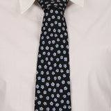 Chanel Navy Camellia Silk Tie