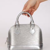 Louis Vuitton Metallic Silver Epi Alma BB