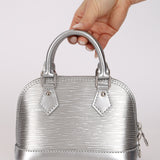 Louis Vuitton Metallic Silver Epi Alma BB