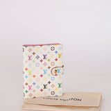 Limited Edition Louis Vuitton x Takashi Murakami Multicolor Monogram Blanc Agenda Cover PM
