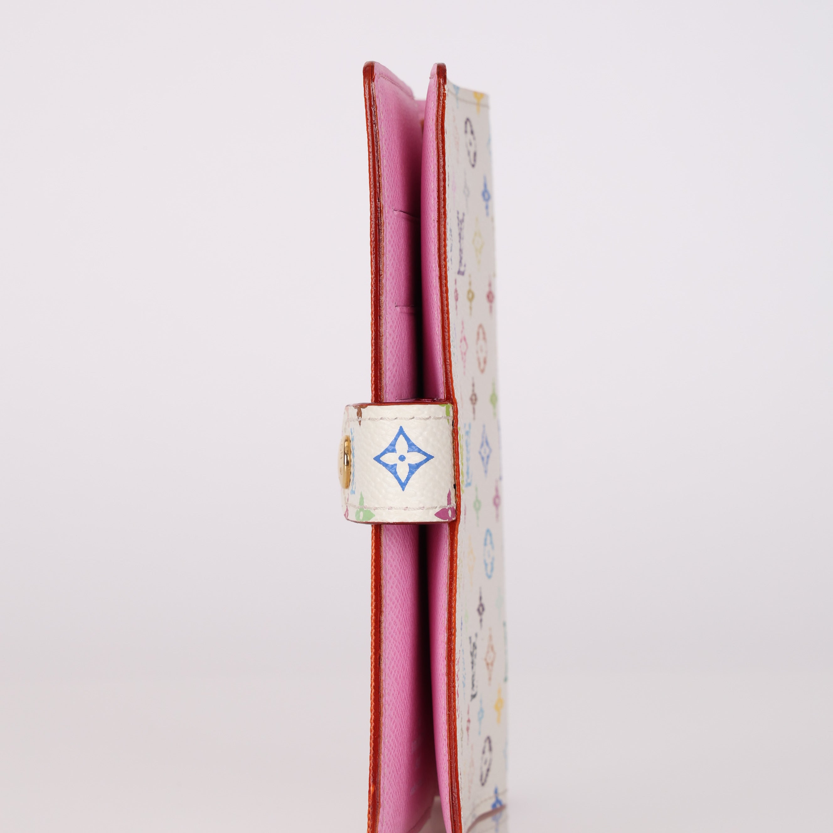 Limited Edition Louis Vuitton x Takashi Murakami Multicolor Monogram Blanc Agenda Cover PM