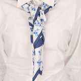 Loewe Blue Floral Anagram Silk Scarf
