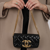 Chanel 2024 Lambskin Giant CC Mini Flap Baguette