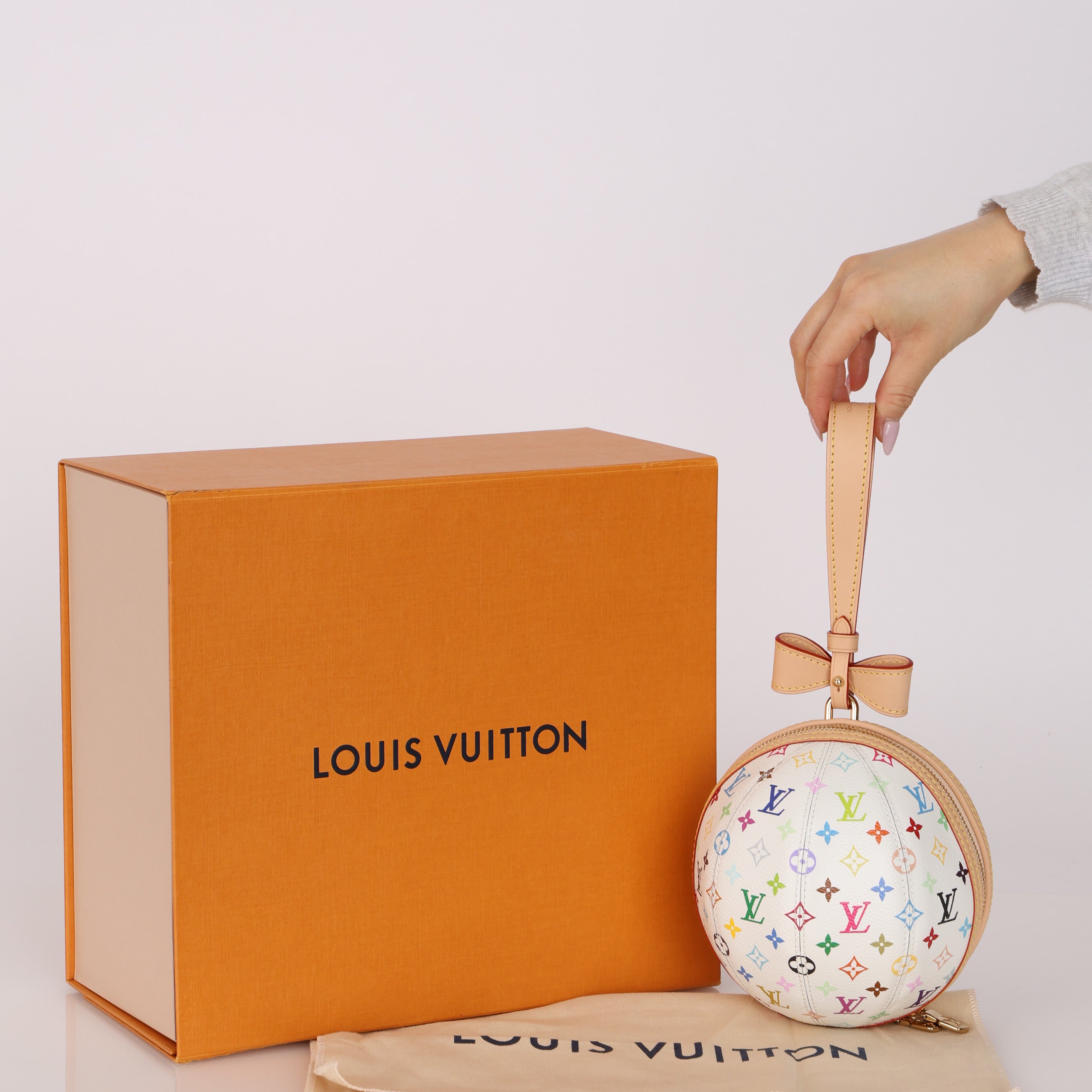 Ultra-Rare Louis Vuitton x Takashi Murakami Multicolor White Koro Koro Clutch
