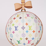 Ultra-Rare Louis Vuitton x Takashi Murakami Multicolor White Koro Koro Clutch