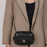 Chanel 2019 Calfskin Interlocking CC Small Camera Bag