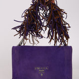 Prada Purple Scamosciata Suede Fringe Shoulder Bag