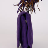 Prada Purple Scamosciata Suede Fringe Shoulder Bag