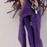 Prada Purple Scamosciata Suede Fringe Shoulder Bag