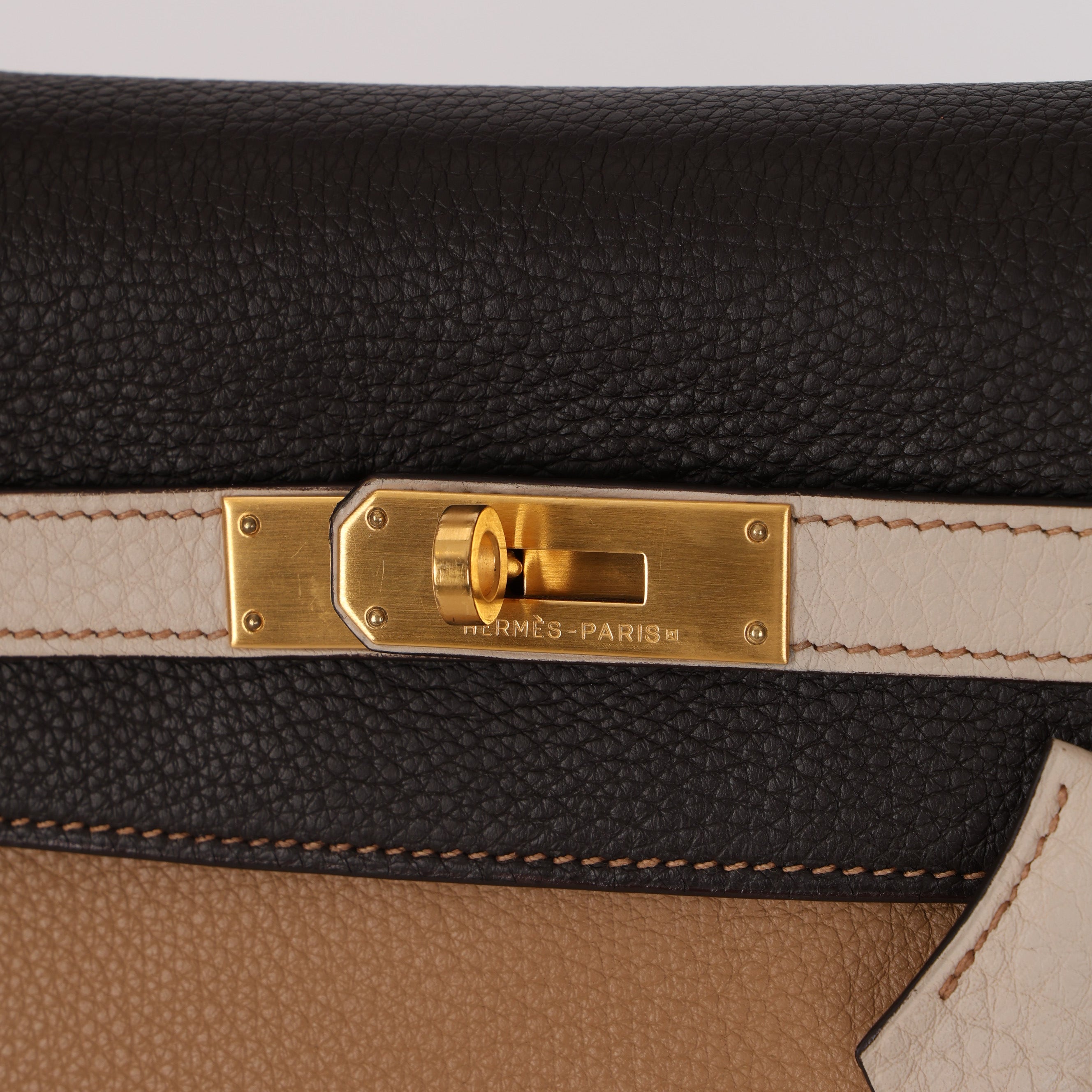 Limited Edition Hermes 2003 Tricolore Taurillon Clemence Kelly 32 Retourne BGHW