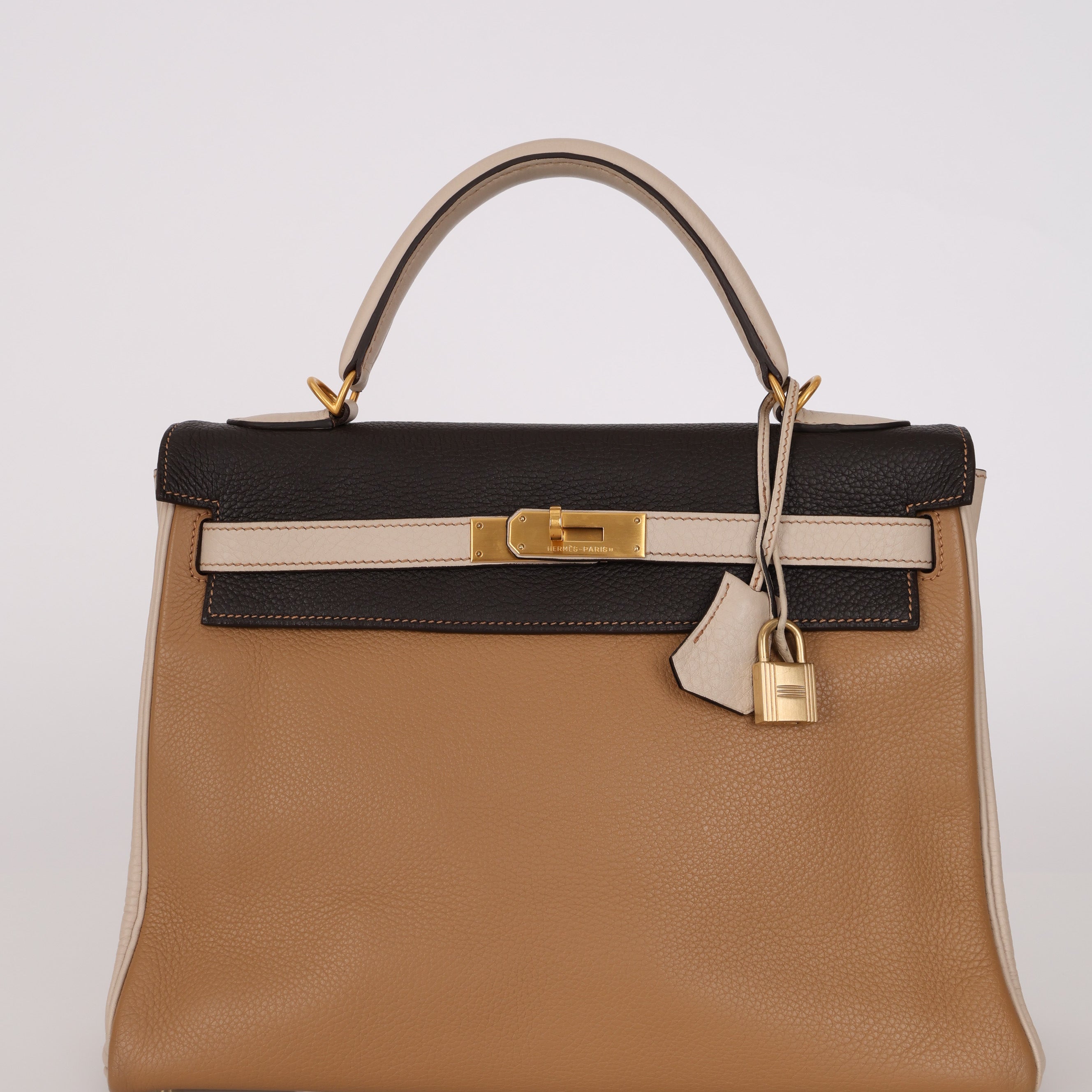 Limited Edition Hermes 2003 Tricolore Taurillon Clemence Kelly 32 Retourne BGHW