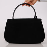 Gucci Black Felt Turnlock Top Handle Bag