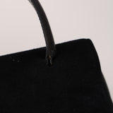 Gucci Black Felt Turnlock Top Handle Bag