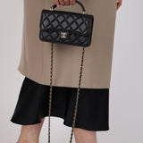 Chanel 2023 Lambskin Classic Top Handle