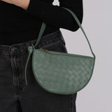 Bottega Veneta Aloe Lambskin Intrecciato Mini Sunrise Shoulder Bag