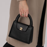 Rare Chanel 1998 Caviar Small Shopper Kelly 24K GP