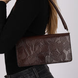 Bottega Veneta Chocolate Embossed Shoulder Bag