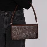 Bottega Veneta Chocolate Embossed Shoulder Bag