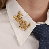 Saint Laurent Cassandra Logo Brooch