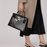 Hermès 1978 Noir Box Kelly 32 Sellier GHW