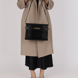 Saint Laurent Croc Embossed Manhattan Shoulder Bag