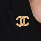 Chanel 1992 Aged CC Brooch 24K GP