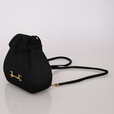 Gucci Black Satin Crystal Horsebit Minaudiere Backpack w Gucci Wallet