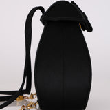Gucci Black Satin Crystal Horsebit Minaudiere Backpack w Gucci Wallet