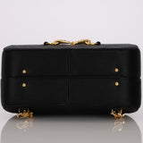 Gucci Black Satin Crystal Horsebit Minaudiere Backpack w Gucci Wallet