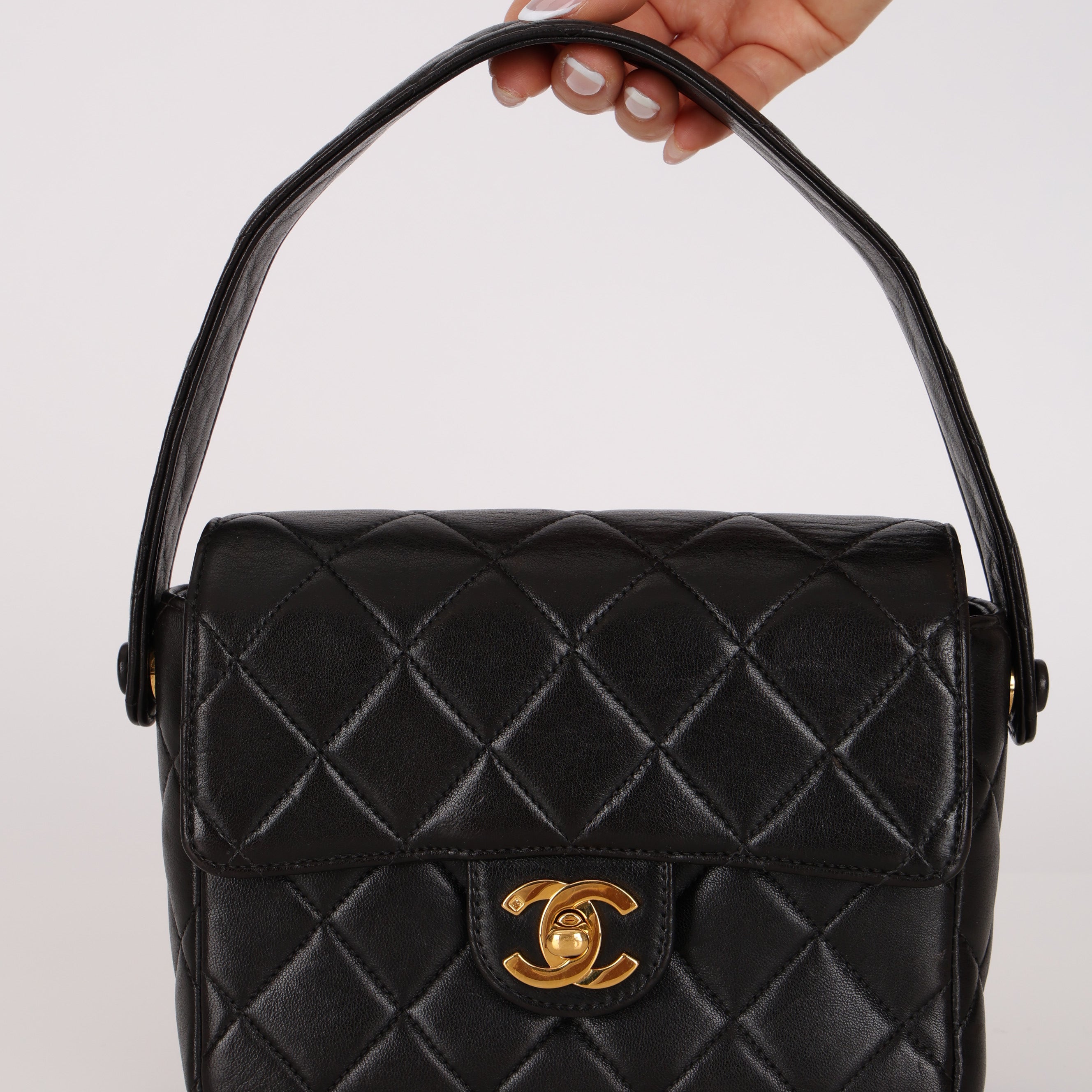 Rare Chanel 1992 Lambskin Mini Kelly 24K GP