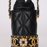 Ultra-Rare Chanel 2021 Drawstring Pearl Gripoix Flower Mini Bucket Bag