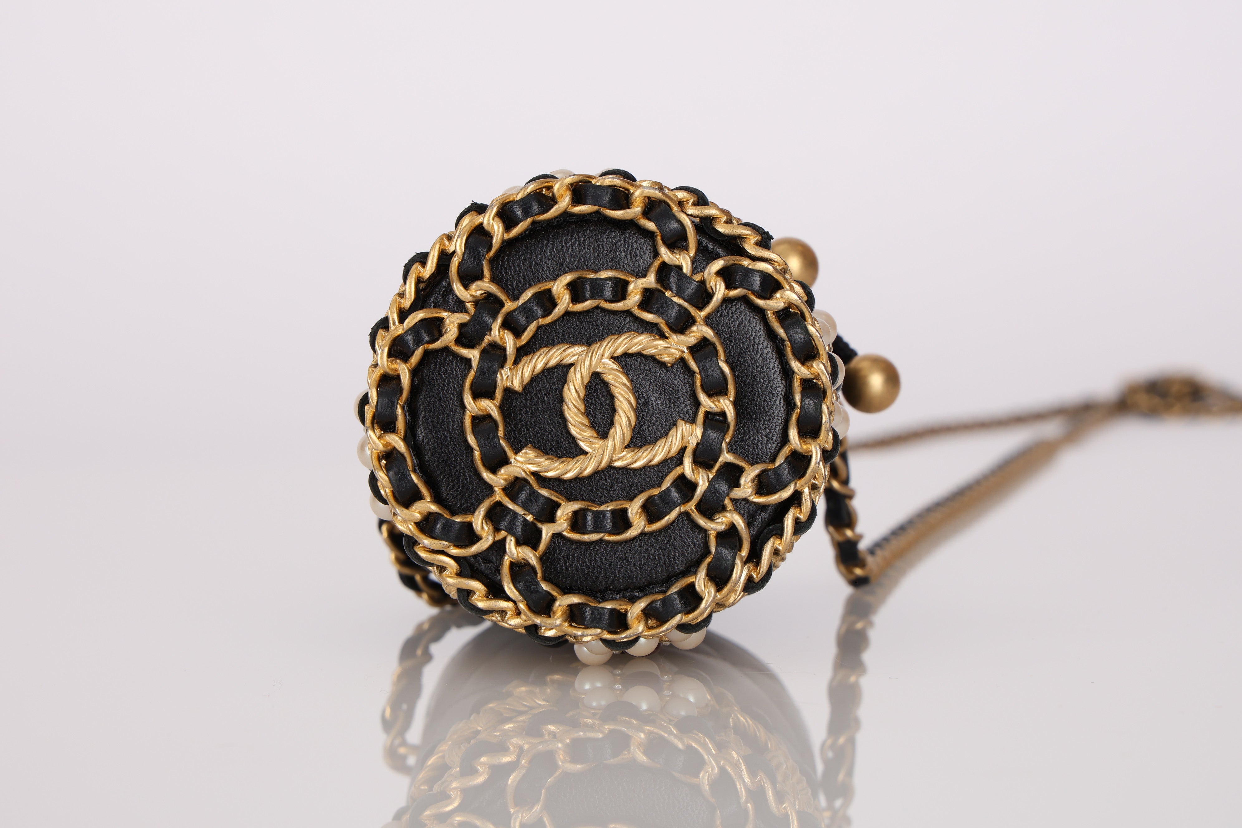 Ultra-Rare Chanel 2021 Drawstring Pearl Gripoix Flower Mini Bucket Bag