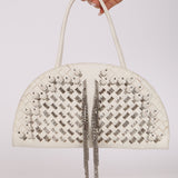 Rare Bottega Veneta Blanc Intrecciato Chain Dome Bag