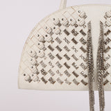 Rare Bottega Veneta Blanc Intrecciato Chain Dome Bag