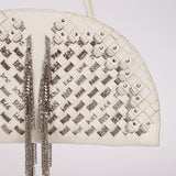 Rare Bottega Veneta Blanc Intrecciato Chain Dome Bag